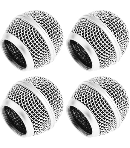 Grille de Microphone pour BBS666, Grille de Microphone en Spirale, Tête de Remplacement de Microphone en Acier Inoxydable, Coton de Pare-Brise intégré (Noir