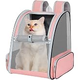 Alaoo Backpack for Dogs and Cats, Foldable Backpack for Cats, Breathable Backpack for Pets with Interior Safety Rope and Thic