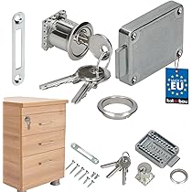 4 Serrature A Cilindro Con Chiavi Uguali - Per Cassetti E Ante Armadi - Foto 11