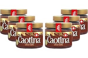‎CAOTINA Caotina Schokoladen Creme Brotaufstrich süß SchokoCreme ohne Palmöl SchokoladenAufstrich mit Nuss und echter Schweizer Schokolade, 6 x 300 g