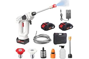 YIK TUNG Cordless Pressure Washer, 21V Portable Pressure Spray Water Gun with Accessories Kit,Foam Generator Water Gun Spray Cleaner for Car, Fence, Floor Cleaning, Garden - 2 Battery