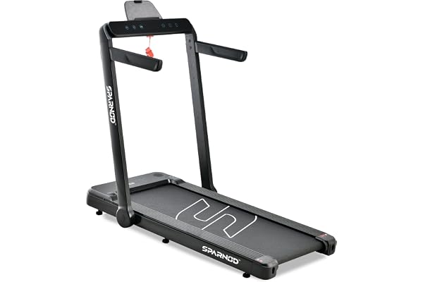 Sparnod Fitness STH-3060 Ultra Slim 2-in-1 Walking Pad Treadmill for Home Use Foldable Under Desk fits Under Bed/Sofa. No Installation Required, 4 HP Peak Motor, 110kg User Weight