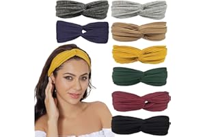 TRLREQ Boho Headbands Women Elastic Headband,Criss Cross Turban Solid Color Vintage Hair Accessories for Everyday Sport Fitness
