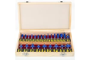 BAIDETS 24-Piece Milling Cutter Set for Wood - Carbide Cutter Set Accessories Router with 1/4 Shank (6.35 mm Shank) for Professional and Beginners Carpentry Work