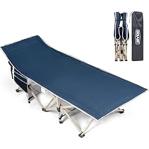 Lit De Camping Pliant YITAHOME - Matelas épais, Capacité 280kg - Bleu, Pour Adulte Et Plein Air
