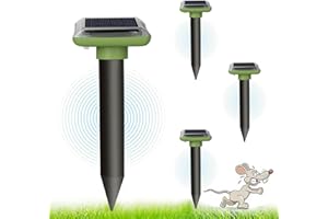 WARDBES Mole Repeller, Solar Maulwurfschreck, Ultraschall Maulwurfschreck für Vertreiben Wühlmäuse, wühlmäuse vertreiben,Maulwürfe vertreibens, Wühlmausschreck, Maulwurf vertreiber (4 Stück)