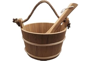 HOME SAUNA EXPERIENCE HSE Cedar Large 6L Sauna Bucket & Ladle (6L, Red Cedar)