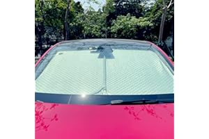 TANOLA TESBEAUTY Tesla Privacy Curtain Camping Shade Windshield Sunshade 1-Piece Model Y UV Blocker Upgraded 4-Layer Distinctive Texture Foldable Not Baggy Not Saggy