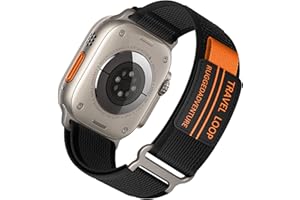 DMVEIMAL Trail Loop für Apple Watch Armband Ultra/2 49mm 46mm 45mm 44mm 42mm 40mm 41mm 38mm iWatch Armbänder Damen/Herren,Nylon Sport Klettverschluss Band für Apfelband SE/2nd Series 10 9 8 7 6 5 4 3,Schwarz