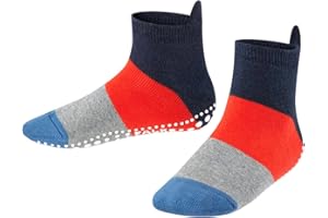 FALKE Mixte enfant Colour Block chaussons chaussettes picots antidérapants sur la semelle meilleure adhérence épais intérieur bouclette fantaisie rayés respirants durables coton 1 paire