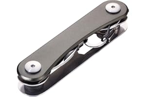 TROIKA CLEVER KEY KCL81/TI – organizer na maks. 6 kluczy – organizer na klucze, kompaktowy pęk kluczy – 6 dodatkowych funkcji – otwieracz do butelek – karabińczyk – oryginalny, srebrny tytan, 10 cm, brelok