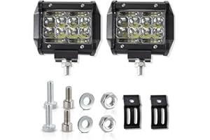 GreeSuit 2 Pcs Faro da Lavoro LED, Luce da Lavoro 60W Faretti a Led per Auto 12V/24V SUV Faretto Faro, 12000LM Fuoristrada a Led IP67 per Moto Auto ATV SUV Camion, 4 Pollici