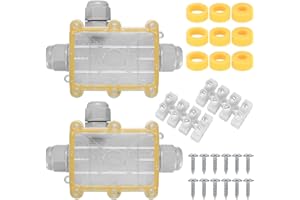 HMKESOTERIC 2 Piezas Caja de Conexiones IP68 Impermeable, Caja Estanca Exterior Electrica, Cajas Estancas Conexiones de Cables, 3 Vías Conector Estanco para Cables de Iluminación Ø 5mm-15 mm