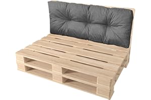 ‎PILLOWS24 Pillows24 – Palettenkissen – Rückenlehne 120x40 | Palettenauflage für Palettensofa | Sitz- und Rückenkissen für Europaletten | Palettenmöbel Indoor & Outdoor, UV-beständig | Made in EU | Dunkelgrau