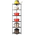 6-Tier Kitchen Pot Rack, Cookware Stand Storage Organizer ，Multi-Layer Corner Shelf Stand Stainless Steel Shelves for Kitchen