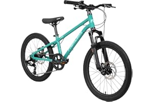 FabricBike Terra - Bicicleta de montaña de Aluminio 20 Pulgadas para niños de 6, 7 y 8 años, Bicicleta MTB, Freno de Disco, Cambio de 7 velocidades, Suspensión Delantera.