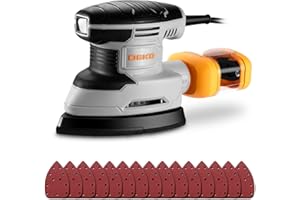 Detail Sander Electric: DEKOPRO 180W Mouse Sander Corded Sanders Hand Tool 13000 RPM with Dust Collector, 15pcs Sandpaper - Ideal for Sanding Polishing Removing Woodworking DIY
