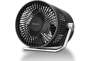 Fancii wiederaufladbar USB Ventilator Ultra Leise, 10 cm groß Tragbarer Tischventilator Akku für den Schreibtisch, Büro und Reise, 2000 mAh Batterie
