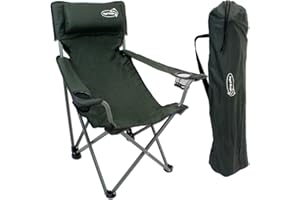 ‎ANGEL-BERGER Angel-Berger Luxus Faltstuhl Klappstuhl mit Getränkehaltern Polster und Armlehnen Grün