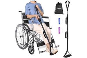 HOOMTREE 43 Inches Long Leg Lifter Hip Replacement,Rigid Leg Lifter Strap for Knee Replacement Surgery Recovery,Foot Lifter Easily Get in and Out of Bed,Car,Wheelchair,with Padded Loop for Hands and Feet