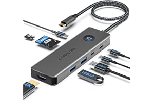 CAMPEXON 8-in-1 USB C HUB with HDMI, 2 x USB-A 3.0, 2 x USB-C 3.0 Data Port, 4K HDMI, PD 100 W, SD/TF Card Reader, Docking Station for MacBook Air/Pro, iPad, Galaxy S24, Windows, Switch (Grey)