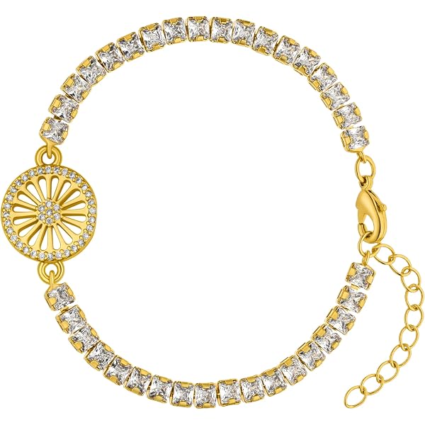 Roma Rad Wappenkette – Romani Flaggenkette, 40+5 Cm, 18K Vergoldet Oder Silber