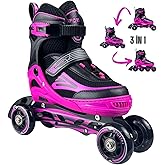 Skate Premium TAJ-J1 Pro Skate White Led Illuminated Silicone Wheel 3 in 1 Inline Kids Adult Skates