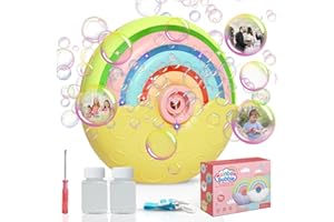Bombble Automatic Bubble Machine, Portable Rainbow Bubble Machine 1500+ Bubbles/Min with Bubble Solution*2, Bubble Toys for Children for Outdoor/Party/Wedding Best Birthday
