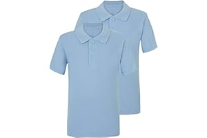 INTEGRITI SCHOOLWEAR Slim Fit Boys Twin Pack Polo Shirts Plain 100% Cotton Children School Uniform