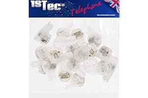 1STec 25 x Genuine BT 2 Wire 8A External Internal Waterproof Gel Filled Crimp Connectors for Joining Solid Core Telephone or Alarm Cable Connecting Block Repairs Splice or Join Phone Wires 25 Pack