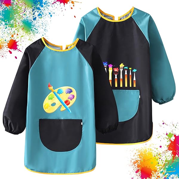Delantal Infantil Niños Pintura Bata De Arte Impermeable | Mercado Libre
