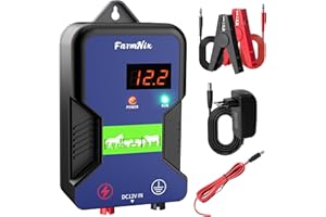FarmNix ClôTure éLectrique Pour Animaux,15 KM ClôTure éLectrique de bétail de 2J 12KV, alimentation électrique de clôture de branchement pour la prévention de la faune, ferme, volaille, jardin