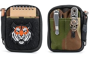 Sayram SP1 EDC Taschen Organizer, Mini Tasche für Männer, EDC Organizer Herren Tasche Klein mit Klettverschluss, Kleine Werkzeugtasche mit D-Ring, Elastische Organizer Utility Tasche