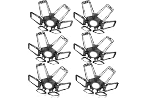 TASINUO Lámpara de Garaje 185W 6 Piezas, 7000K Lámpara de Techo de Taller, 18500LM Lámpara de Taller LED con 6 paneles Ajustables, Focos LED, Iluminación de Taller, Lámpara Industrial para Garaje, Almacén