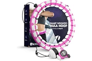 Kayman Hula Hoops Ring, 24 Attachable Weighted Knots for Fitness and Massage, 360 Degree All Round Auto-Spinning Ball, Workout, Losing Weight, Gymnastics, Fitness