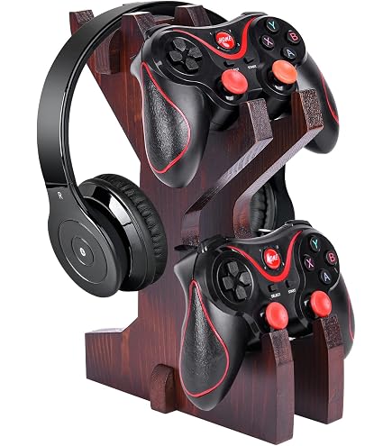 Support Manette & Casque Gaming Cyberpunk - Déco Gamer - Compatible PS5, Xbox, Switch - Dimensions 16x20x27,5 Cm