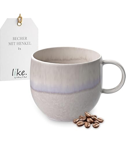 Bonsoo Koffiemok van fijn hoogwaardig edel porselein, 350 ml, vintage stijl met elegante gespikkelde afwerking en natuurbruine rand, stoot-, kras-, vaatwasser- en magnetronbestendig, turquoise