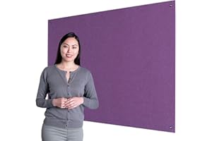 WONDERWALL PRODUCTS LTD Wonderwall Fully Fire-Resistant Frameless Message Notice Board - 120 x 90cm with Fixings, 8 Colours to Choose from (Purple)