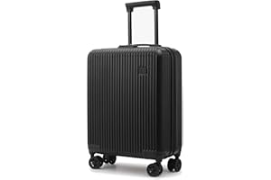 CabinFly Cruisair Priorytetowa walizka kabinowa Ryanair na 40 l, twarda obudowa, bagaż podręczny, 55 x 40 x 20 cm, walizka podróżna, 55 x 40 x 20 cm, z 4 kółkami i TSA, Czarny, 55x40x20cm, Walizka