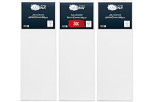 Artina Set da 3 Tela per Dipingere 50x150 cm - 100% Cotone 280g/m² – Telaio in Legno Certificato FSC – Non Si deforma – Canvas Tela Bianca Tele per Pittura – Tele per Dipingere Grandi Akademie