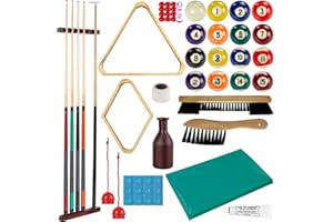 GAMES PLANET Billard-Zubehör-Set All IN ONE - Komplettset inkl. 4 Queues, Billardkugeln, Dreieck und diversen Extras, Snooker