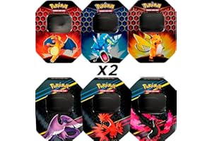 FRIKI MONKEY Tin Box Pokemon Random, scatola di latta vuota per la conservazione, robusta scatola Pokemon per carte Pokemon, buste Pokemon, monete Pokemon, ideale per la raccolta sullo scaffale. (2 pezzi)