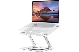 Lucrave Laptop Ständer für den Schreibtisch, 360 drehbarer, Verstellbarer Computerständer, Faltbarer Laptop Riser Halter aus Aluminium, kompatibel mit MacBook Air Pro, HP Notebook (10–17,3 Zoll)