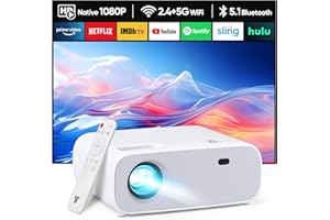 ZDK 2024 High Performance Projector, Supports Switch and PS5 without Delay, Projector with WiFi and Bluetooth, 20000 Lumens 4K Support, Full HD 1080P Resolution, (High Brightness Version)