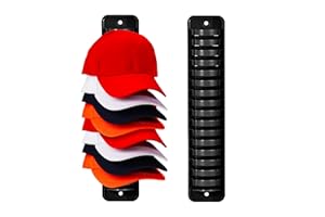 xtemtoamz Colgador de Gorras, Organizador de Gorras, Ganchos de Sombrero Colgador Gorras Adhesivo, Montar en Pared para Presentación de Gorras de BéIsbol, Puede Almacenar 16 Gorras, Negro