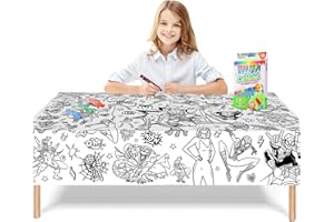 ATBEAMEN Giant Colouring Poster Table cloth for Kids,47x71inch Spider-Hero Colouring Posters with 18 Paint Pens Coloring Cartoon Poster Drawing Paper Table Cover Wall Cartoon Crafts for Kids Xmas Birthday Gift