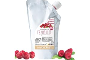 ScrapCooking - Purée de Framboise 500 g - Purée de Fruits pour Pâtisserie - Macarons, Mousses, Gelées, Gâteaux, Ganaches, Nappages, Coulis, Glaces, Smoothies, Cocktails - Fabriqué en France - 4760