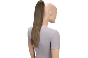 ‎CAISHA CAISHA by PRETTYSHOP 50cm Clip on Zopf Haarteil Pferdeschwanz Haarverlängerung Kunsthaar Glatt Braun H152