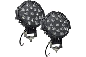 Willpower 2PCS Faro da Lavoro 18CM 51W Fari Led Auto IP67 Impermeabile Faro Trattore 12V 24V Luci Led Barra Luminosa Fuoristrada Faretto Led per Off Road 4WD ATV UTV Camion Nero