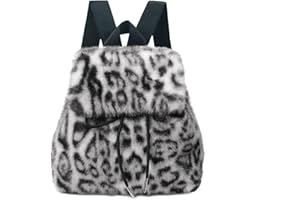 HuiYStar Mini Sac à Dos pour Filles et Femmes,Joli Sac à Main en Peluche Guépard,Petit Sac à Dos en Fausse Fourrure
